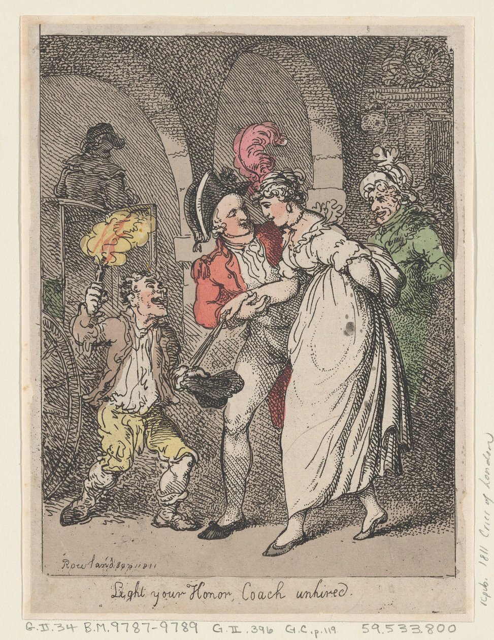 Merkitse kunniasi, palkaton valmentaja, 1811, 1811. tekijältä Thomas Rowlandson