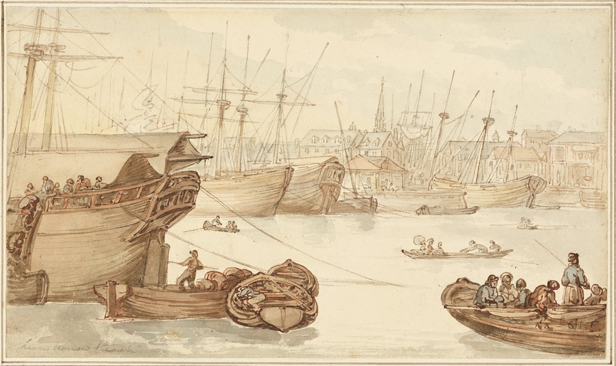 Limehouse Reach tekijältä Thomas Rowlandson