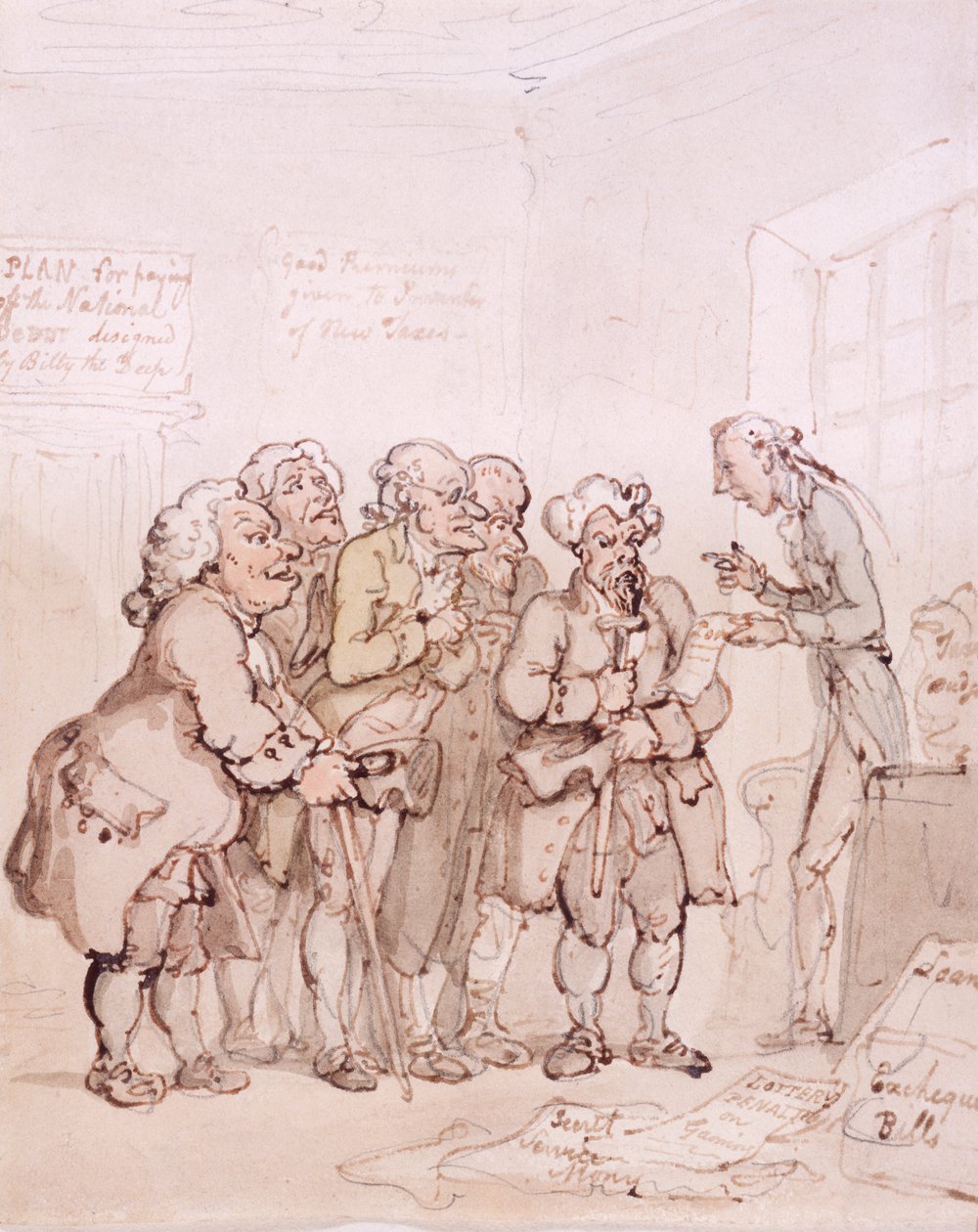 Lainaurakoitsijat, 1700-luvun loppu - 1800-luvun alku tekijältä Thomas Rowlandson