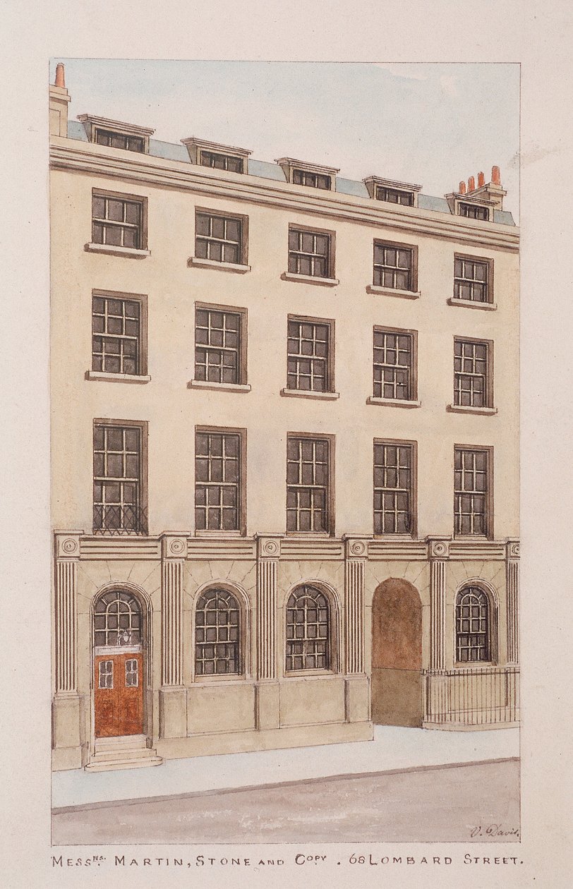 Lombard Street, Lontoo, c1850 tekijältä Thomas Rowlandson