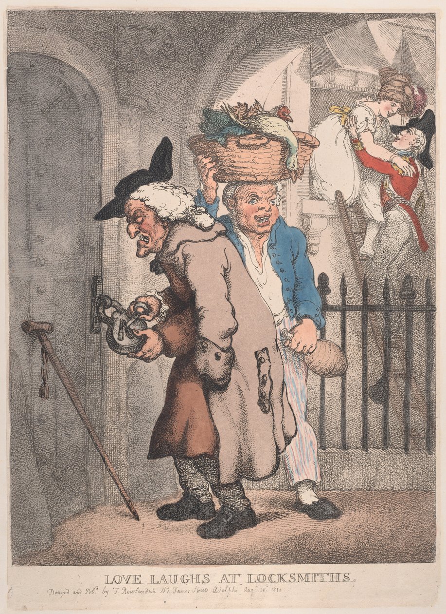 Rakkaus nauraa lukkosepillä, 20. elokuuta 1811, 20. elokuuta 1811. tekijältä Thomas Rowlandson