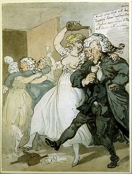 Rakkaus ja laki (akvarelli paperille) tekijältä Thomas Rowlandson