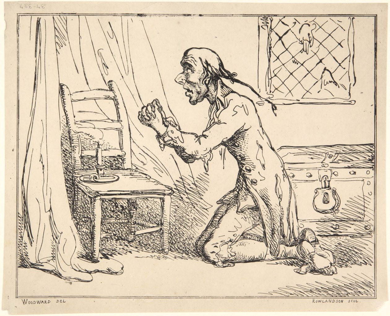 Rukoileva mies tekijältä Thomas Rowlandson