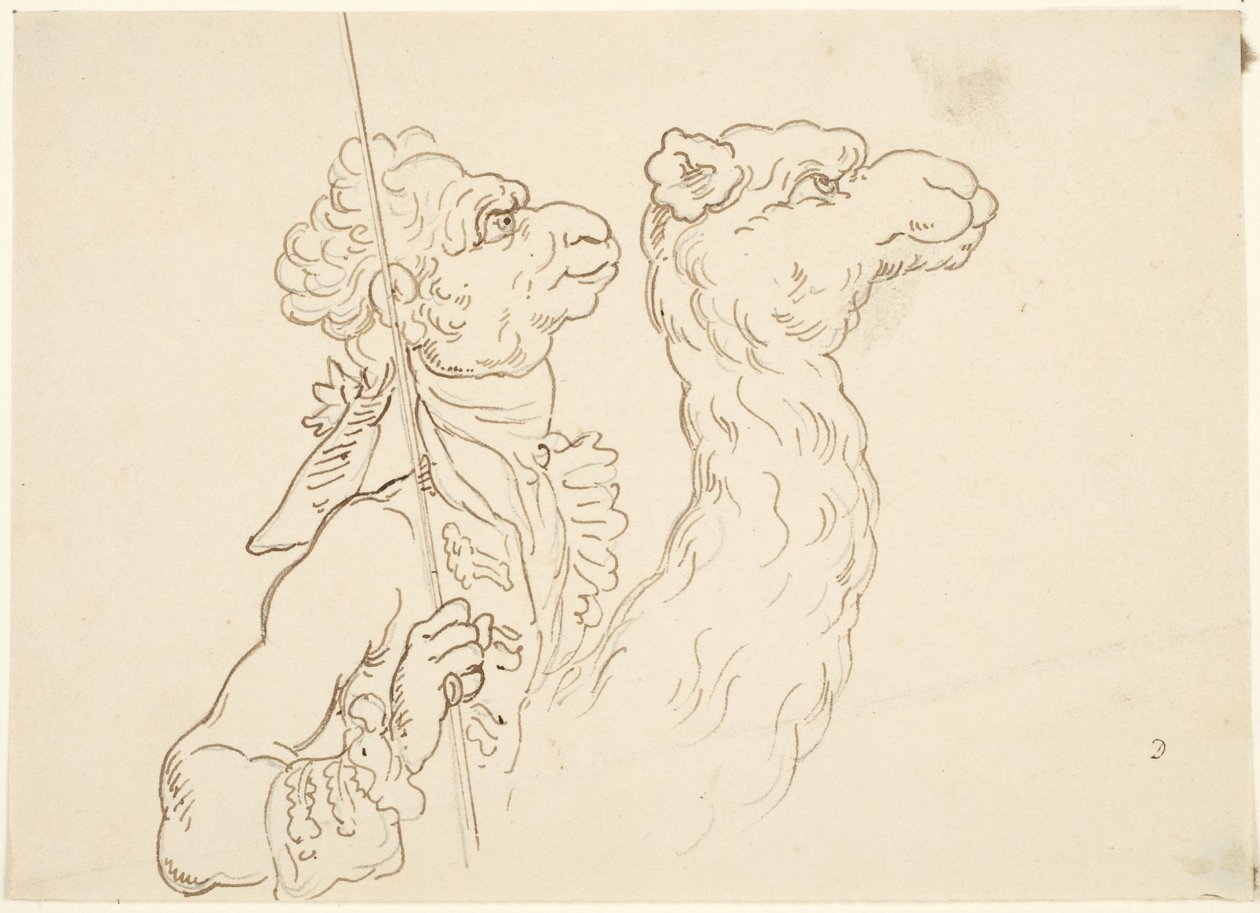 Mies ja kameli tekijältä Thomas Rowlandson