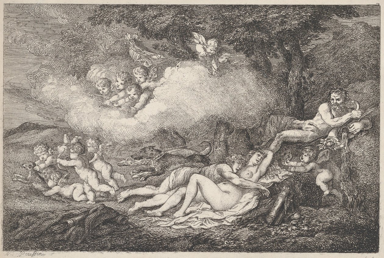 Mars ja Nukkuva Venus Putin kanssa, 1799, 1799. tekijältä Thomas Rowlandson