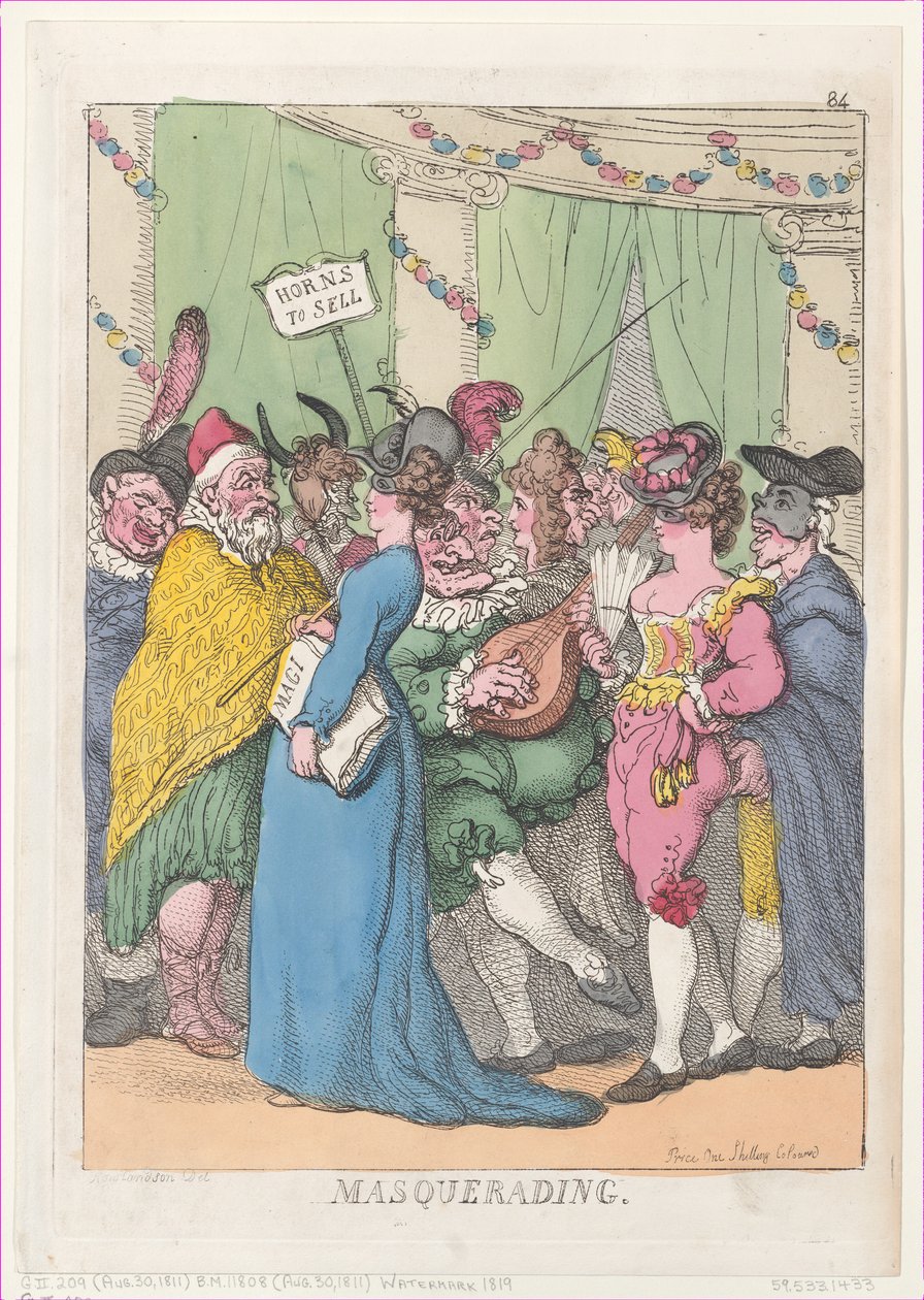 Naamiointi, [30. elokuuta 1811], uusintapainos, [30. elokuuta 1811], uusintapainos. tekijältä Thomas Rowlandson
