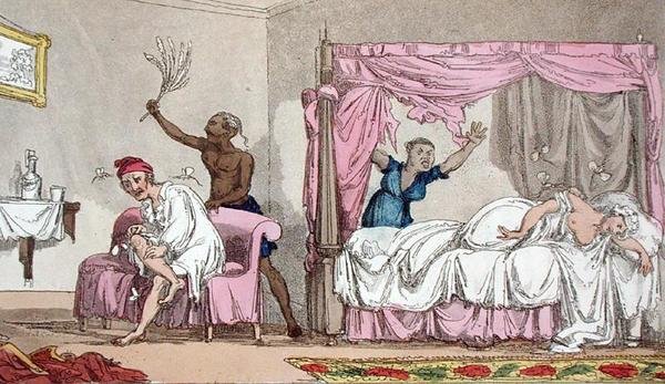 Kurjuutta Intiassa, The Grand Master, or Adventures of Qui Hi? Hindostanissa. Hudibras-runo kahdeksassa laulussa, Quiz, William Combe (1741-1823), julkaisija Thomas Tegg, Lontoo tekijältä Thomas Rowlandson
