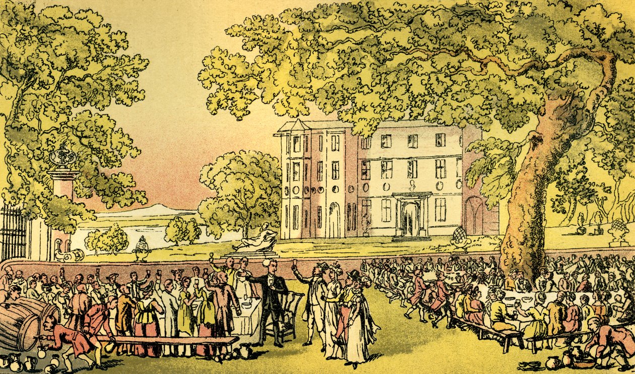 "Neiti Worthyn avioliitto - tohtori Syntax tuolissa" tekijältä Thomas Rowlandson