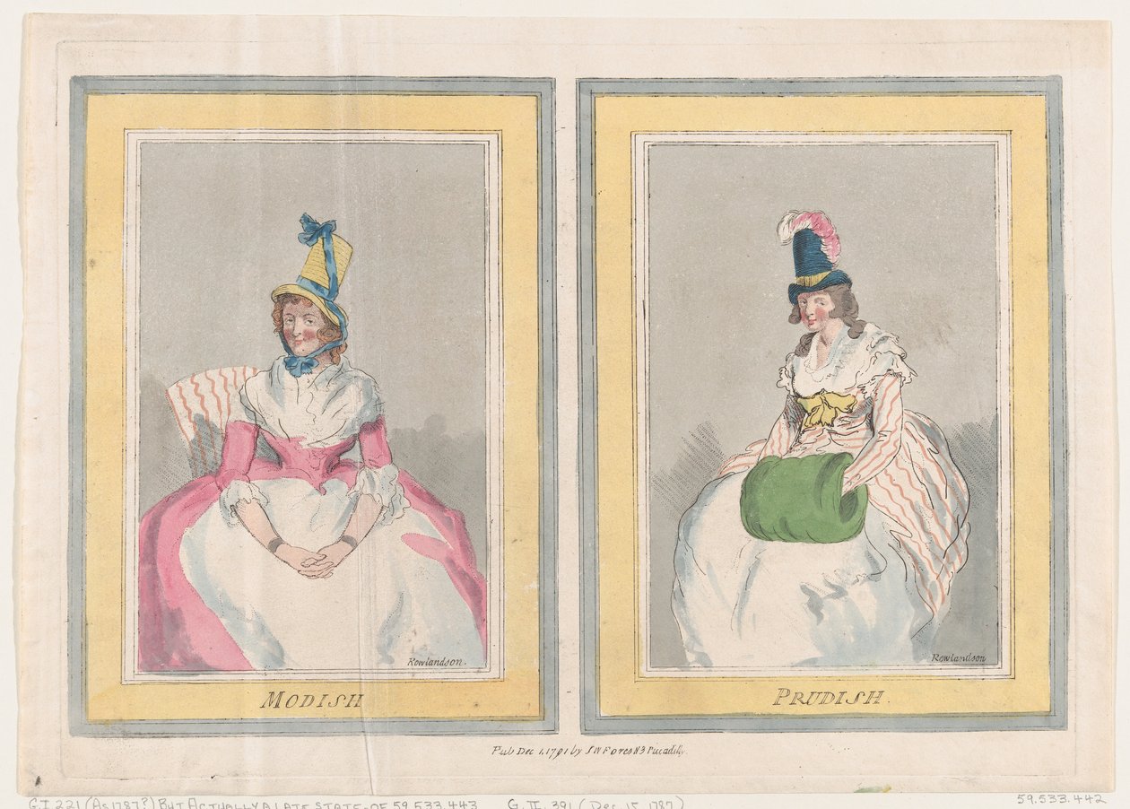 Modish and Prudish, 1. joulukuuta 1791, 1. joulukuuta 1791. tekijältä Thomas Rowlandson