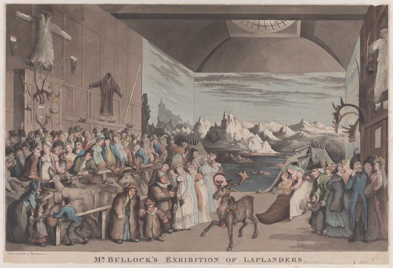 Herra Bullockin lappilaisten näyttely, 8.2.1822., 8.2.1822. tekijältä Thomas Rowlandson