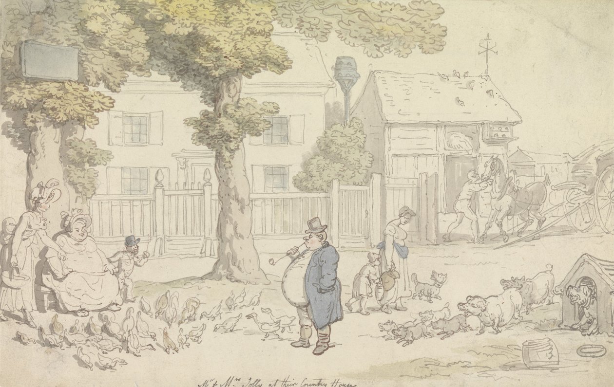Herra ja rouva Jolly maaseututalossaan tekijältä Thomas Rowlandson
