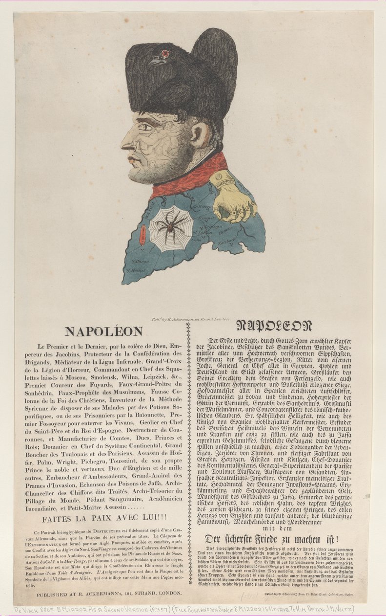 Napoleon, maaliskuu 1814, maaliskuu 1814. tekijältä Thomas Rowlandson
