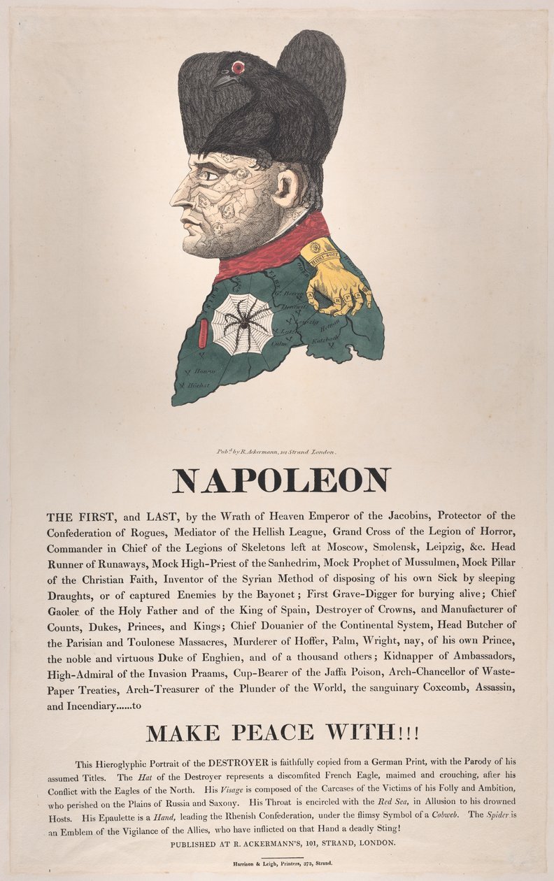 Napoleon, maaliskuu 1814, maaliskuu 1814. tekijältä Thomas Rowlandson