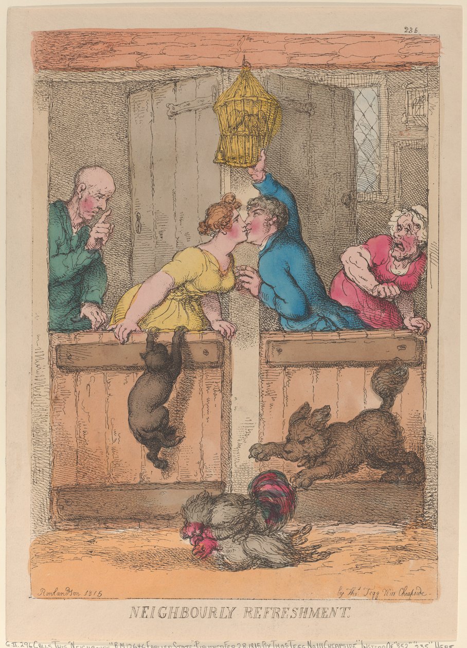Naapurien virkistyshetki tekijältä Thomas Rowlandson
