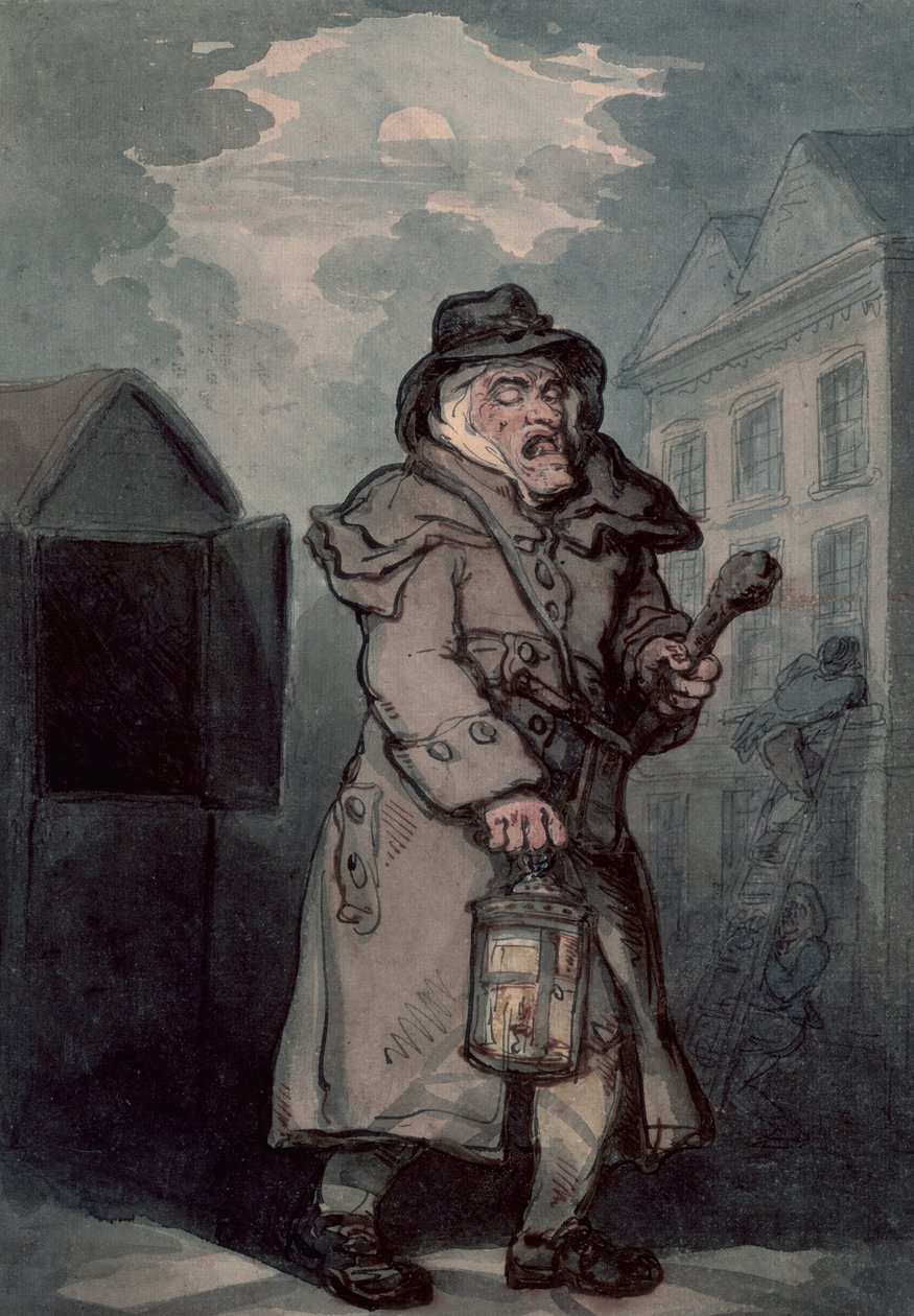 Yövartija, 1700-luvun loppu tekijältä Thomas Rowlandson
