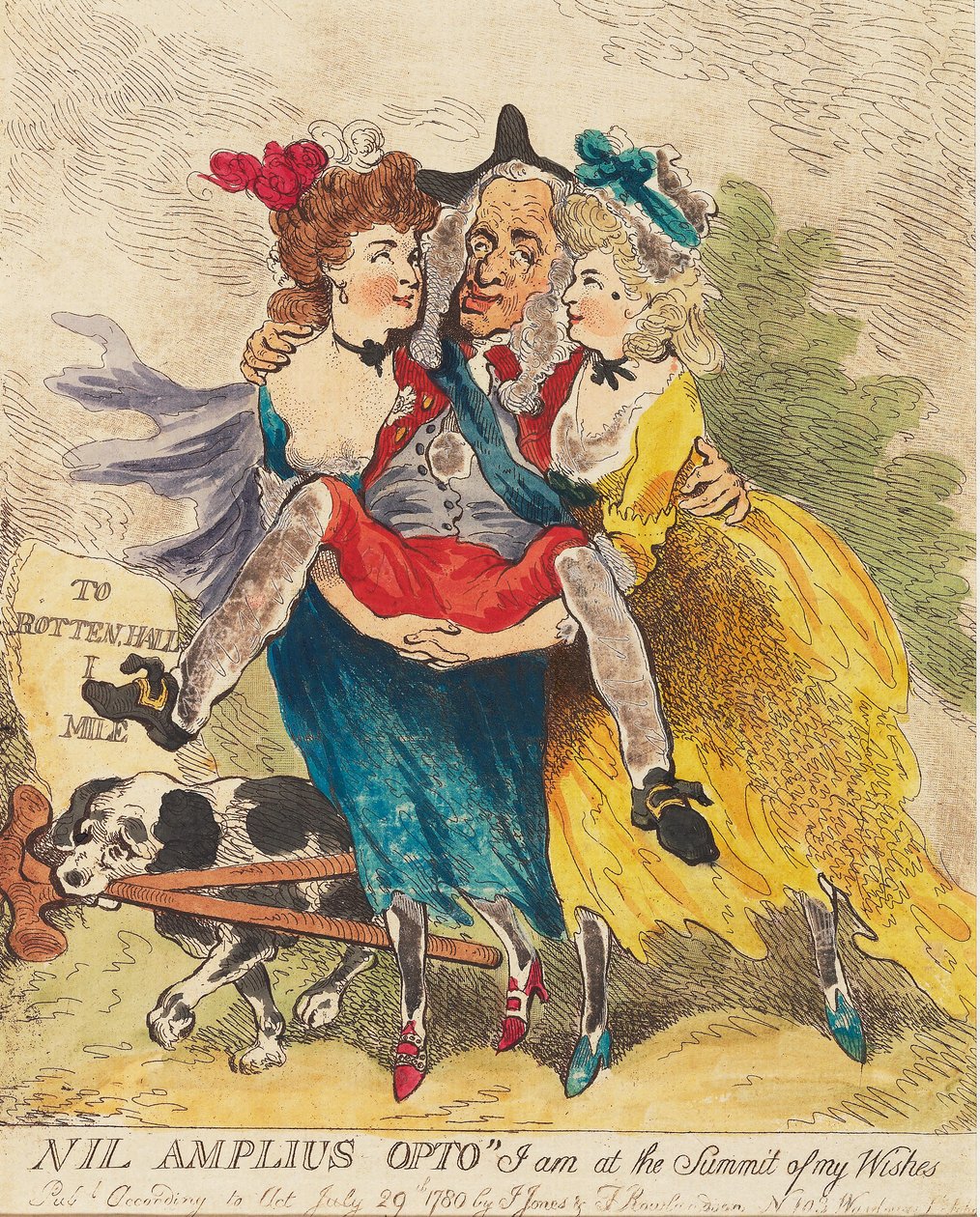 Nil Amplius Opto Olen Summit of My Wishes, pubissa. 1780 (käsinvärinen kaiverrus tekijältä Thomas Rowlandson