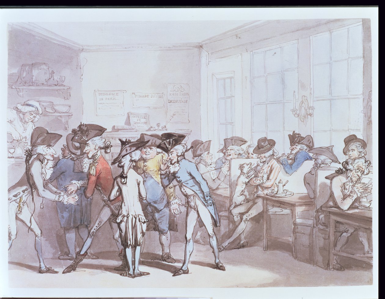 Nro 1732 Ranskalainen kahvila (tussi ja tussi, wc) tekijältä Thomas Rowlandson