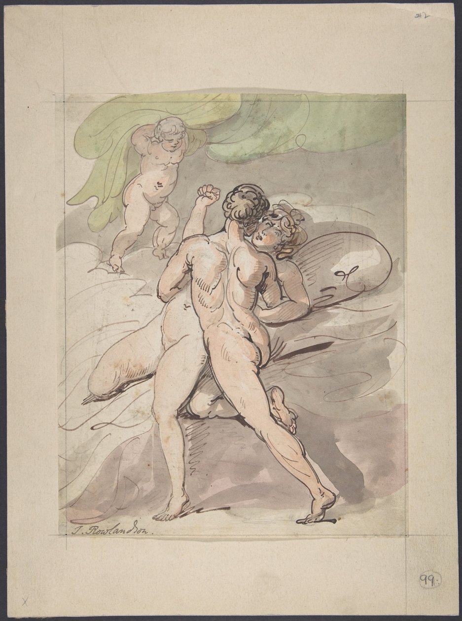 Alastomien pariskunnan syleily tekijältä Thomas Rowlandson