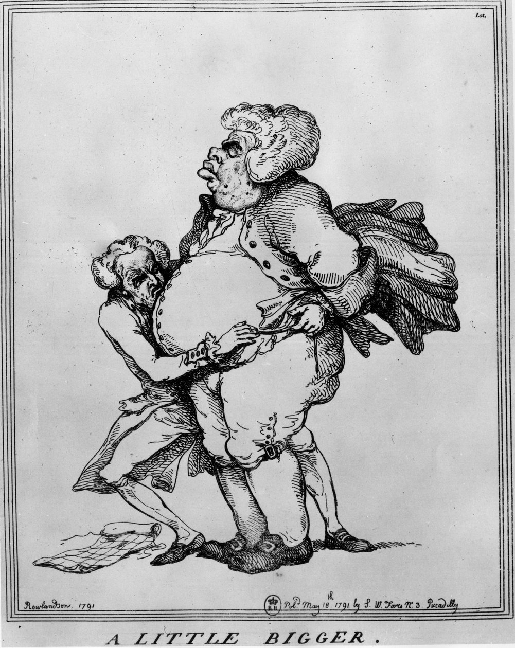 Obesite: A Little Bigger - Piirustus Thomas Rowlandson (1756-1827) tekijältä Thomas Rowlandson