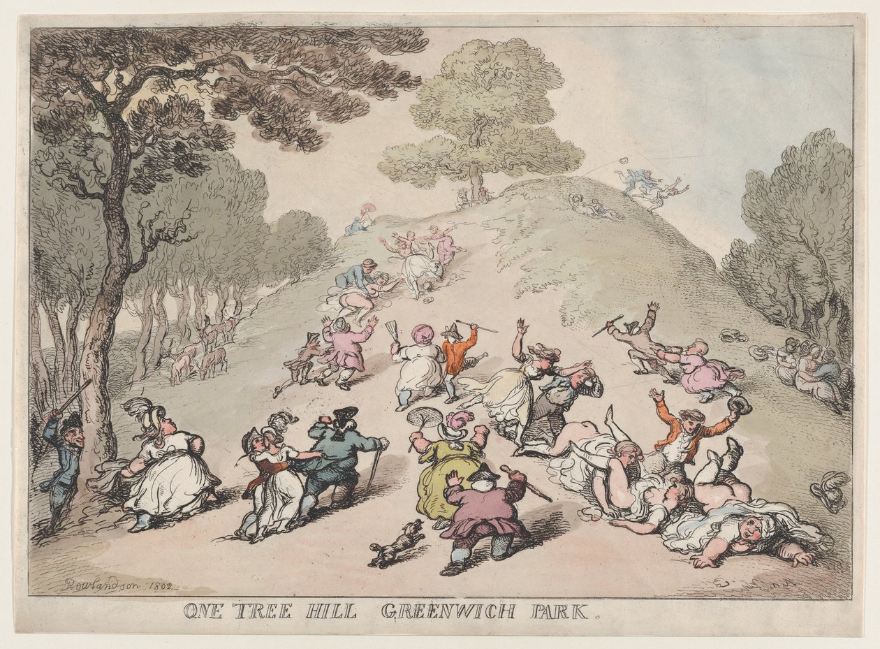 One Tree Hill, Greenwich Park, 1802, 1802. tekijältä Thomas Rowlandson