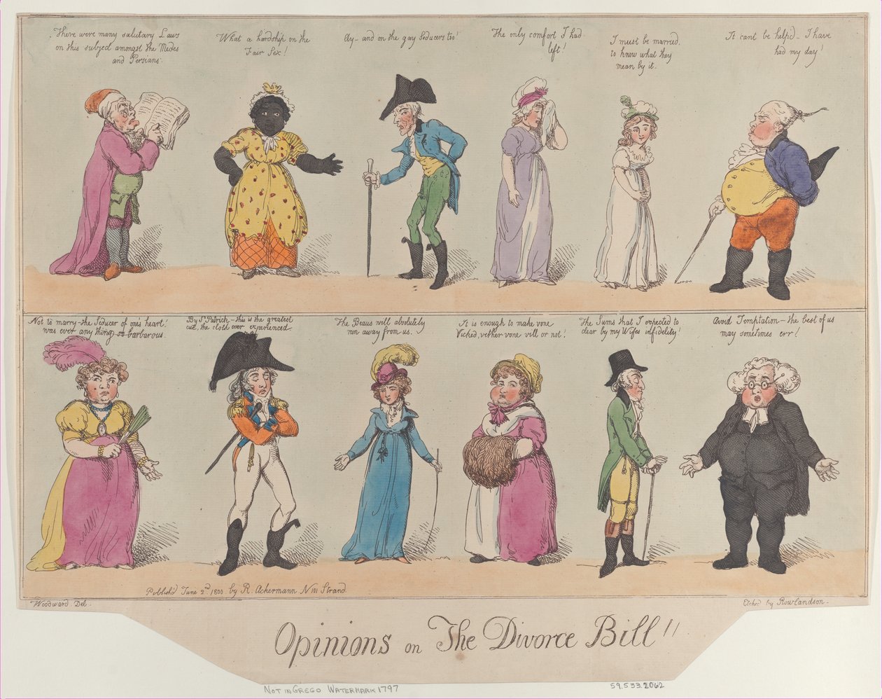 Mielipiteitä avioerolakista!!, 2. kesäkuuta 1800, 2. kesäkuuta 1800. tekijältä Thomas Rowlandson