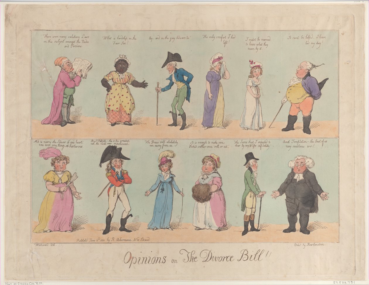 Mielipiteitä avioerolakista!!, 2. kesäkuuta 1800, 2. kesäkuuta 1800. tekijältä Thomas Rowlandson