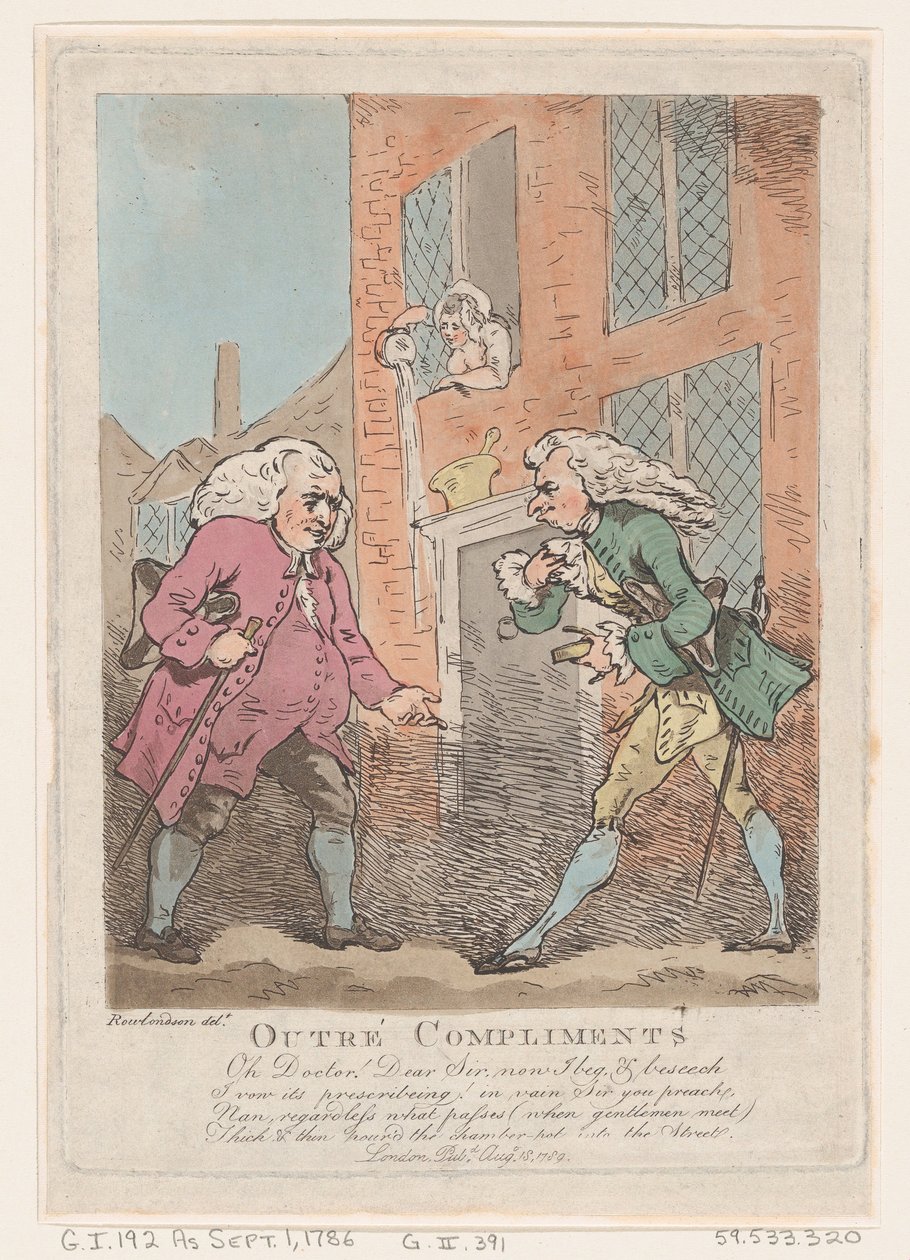 Outraged Compliments, 18. elokuuta 1786., 18. elokuuta 1786. tekijältä Thomas Rowlandson