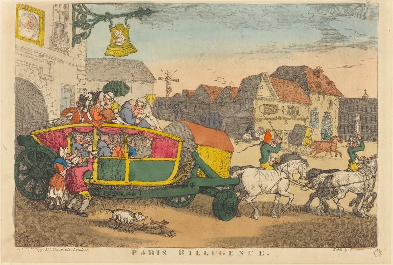 Paris Diligence tekijältä Thomas Rowlandson