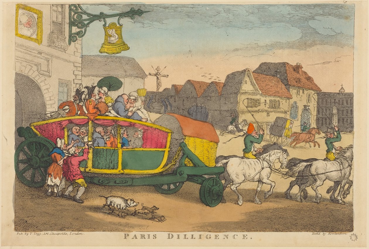 Paris Diligence tekijältä Thomas Rowlandson