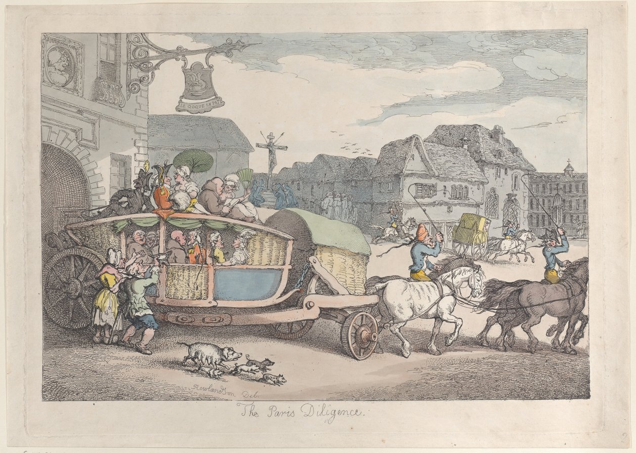 Paris Diligence, n. 1810, n. 1810. tekijältä Thomas Rowlandson
