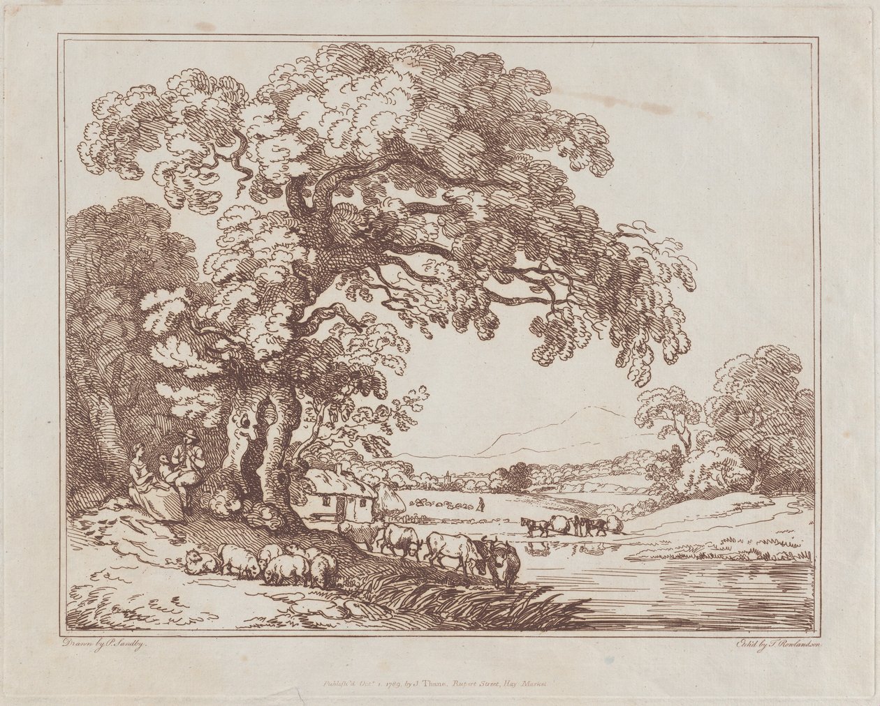Pastoral Riverside Scene, 1789., 1789. finlandès tekijältä Thomas Rowlandson