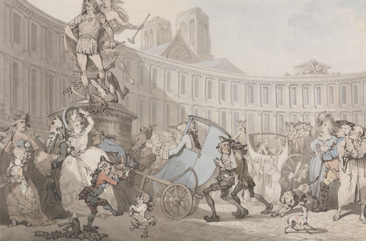 Place des Victoires, Pariisi tekijältä Thomas Rowlandson