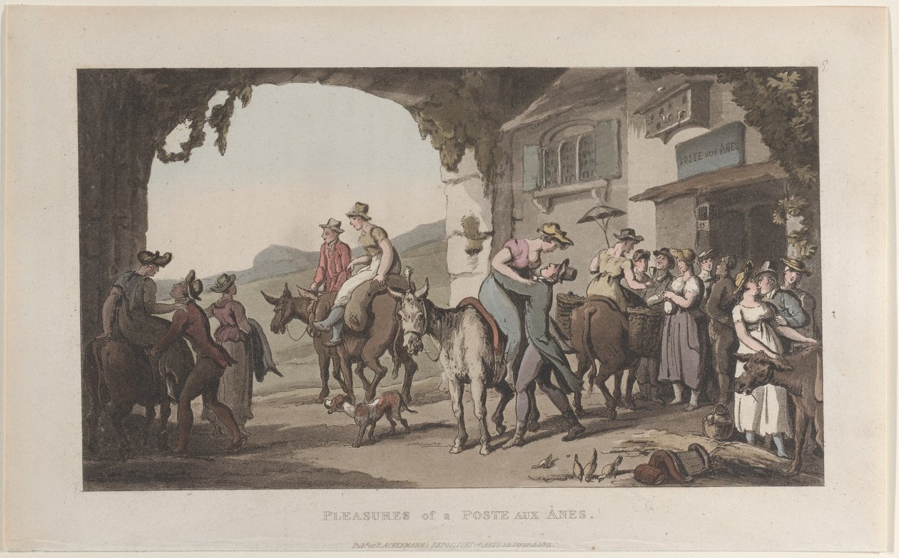 Pleasures of a Poste Aux Ânes, Journal of Sentimental Travels in the Southern Provin..., 1821. tekijältä Thomas Rowlandson