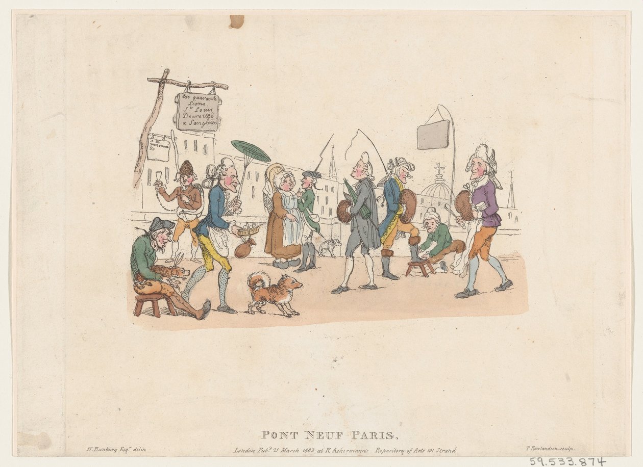 Pont Neuf, Pariisi, 1. toukokuuta 1803, 1. toukokuuta 1803. tekijältä Thomas Rowlandson