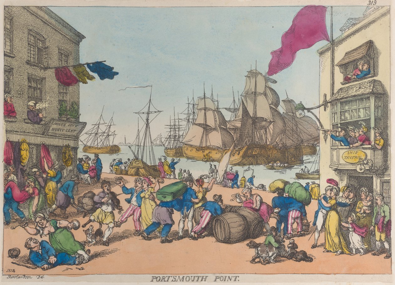 Portsmouth Point, 1814, 1814. tekijältä Thomas Rowlandson