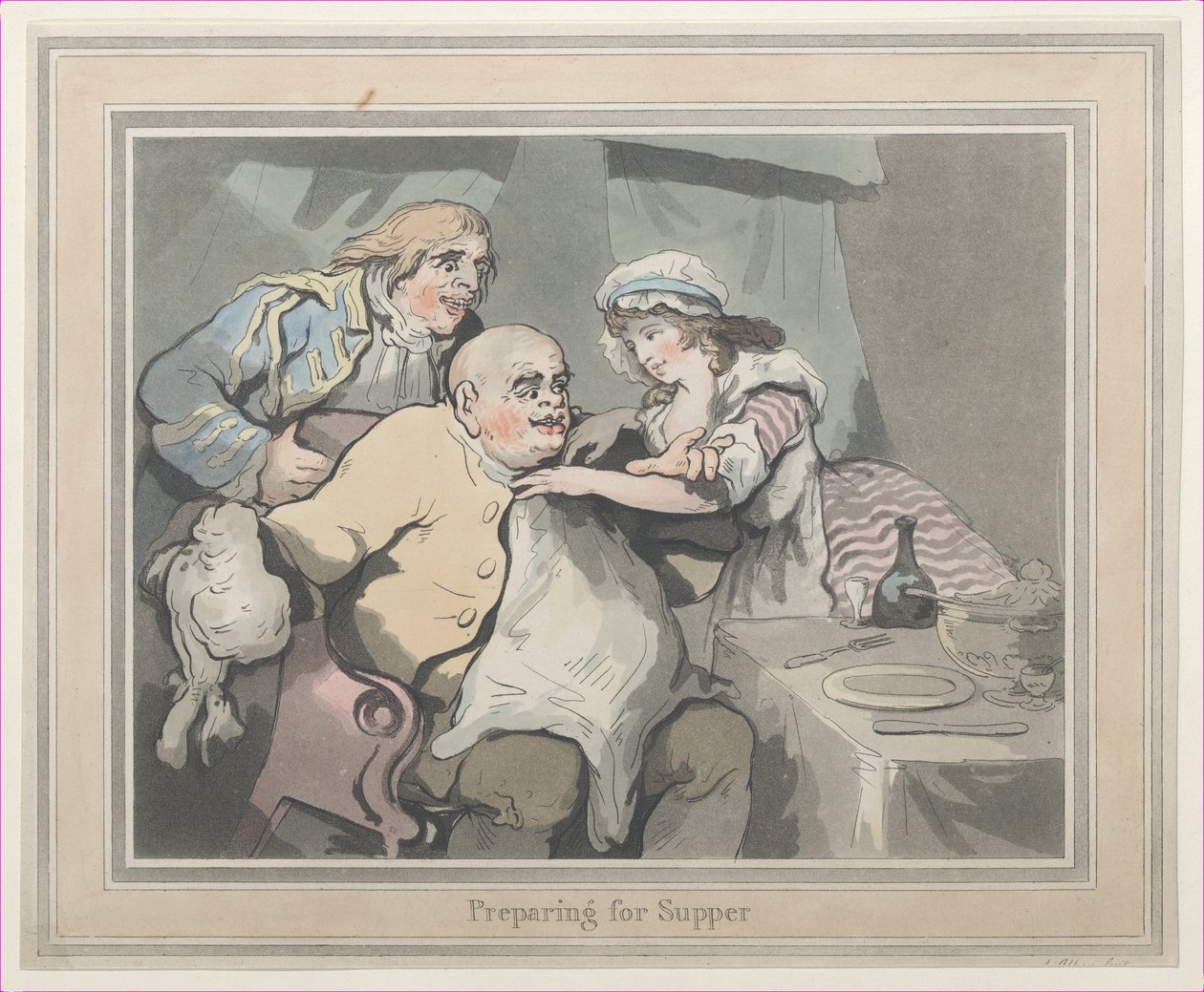 Valmistautuminen ehtoolliseen, 1790, 1790. tekijältä Thomas Rowlandson