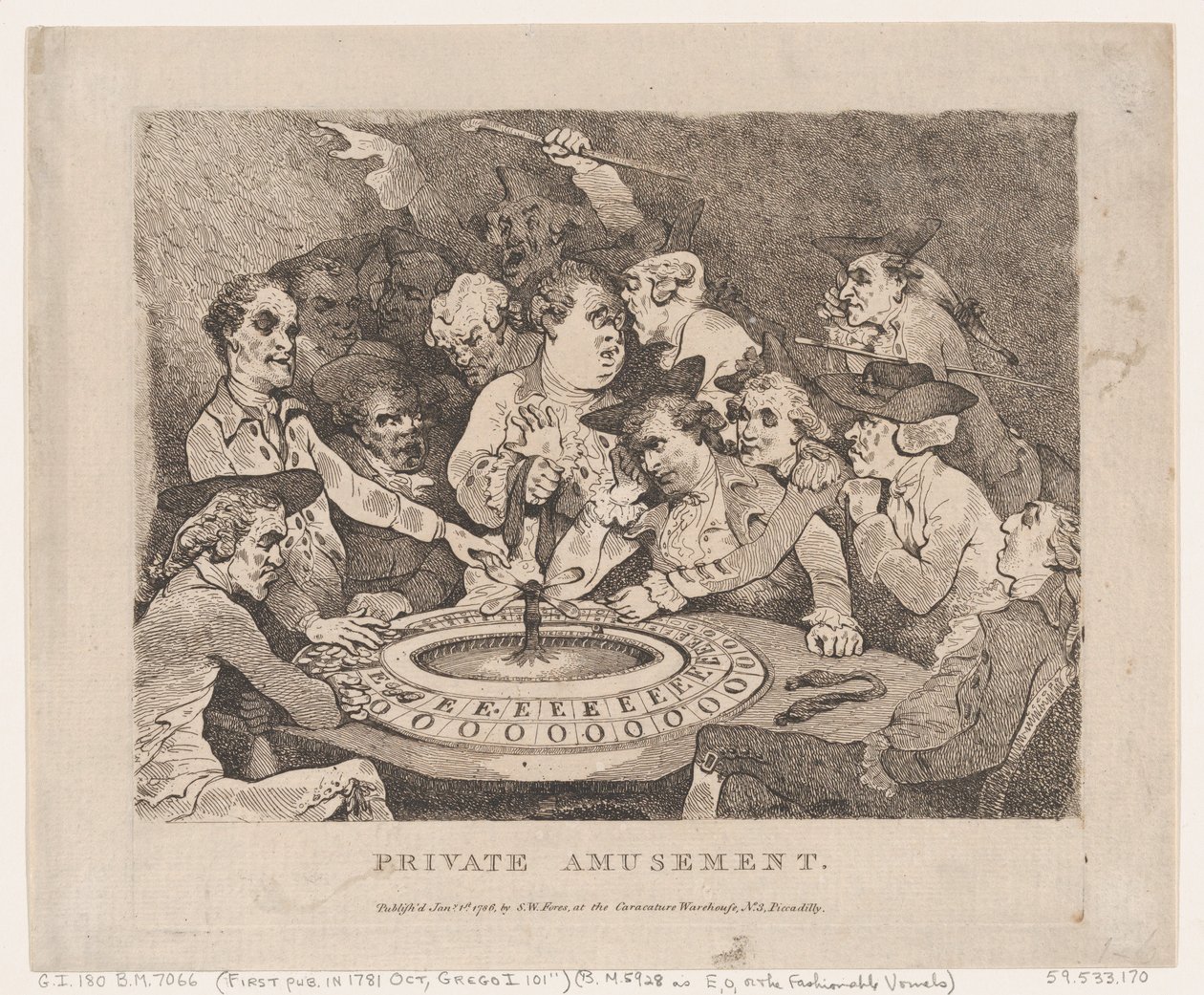 Yksityinen huvi, 1. tammikuuta 1786, 1. tammikuuta 1786. tekijältä Thomas Rowlandson