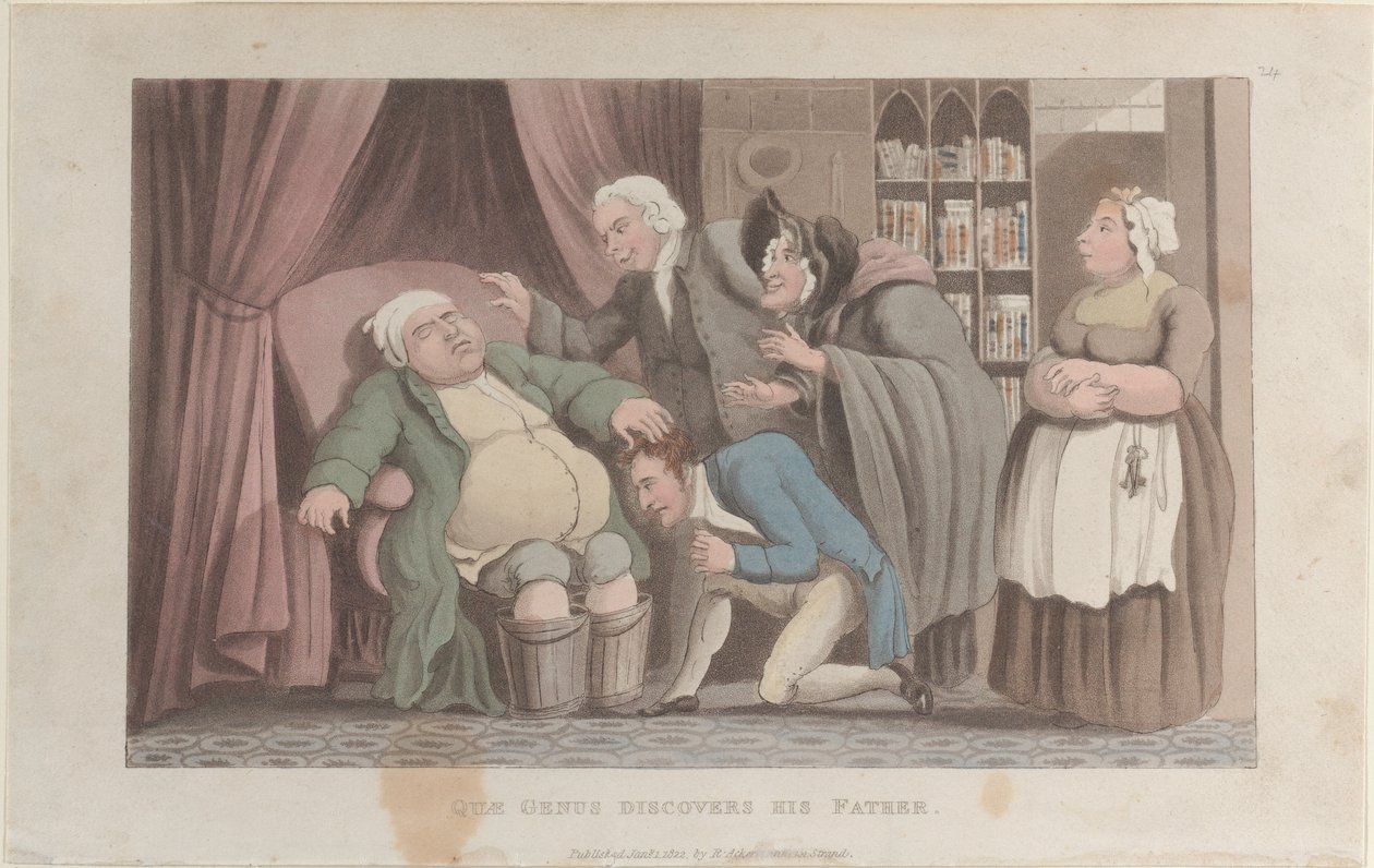 Quae Genus löytää isänsä, The History of Johnny Quae Genus, The Li..., 1. tammikuuta 1822. tekijältä Thomas Rowlandson
