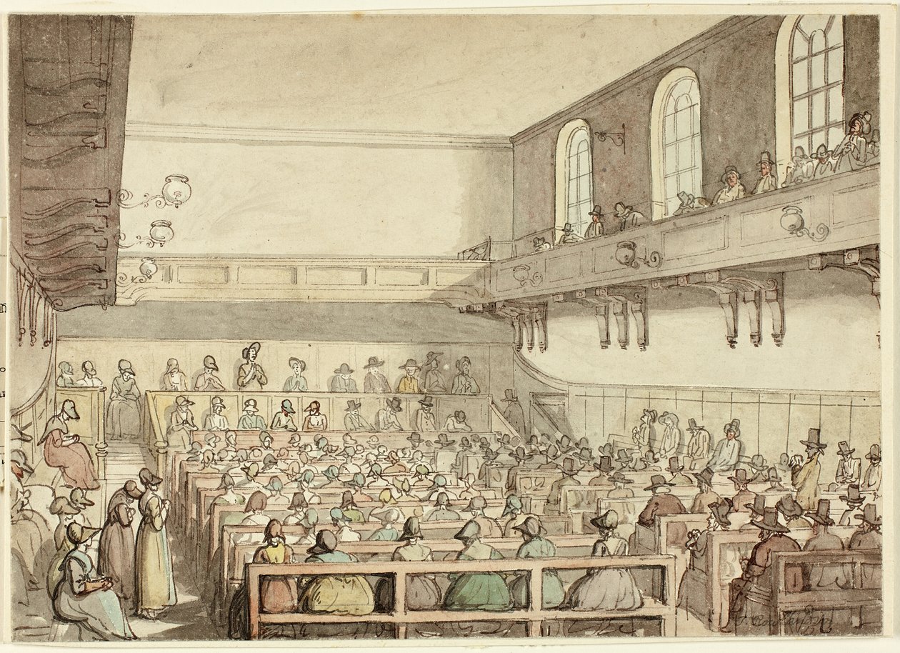 Kveekarien kokous tekijältä Thomas Rowlandson