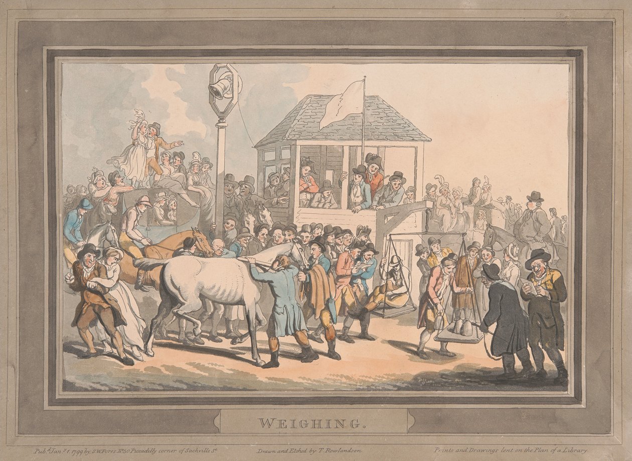 Kilpailu [kuuden kappaleen sarja]:  2. Punnitus tekijältä Thomas Rowlandson