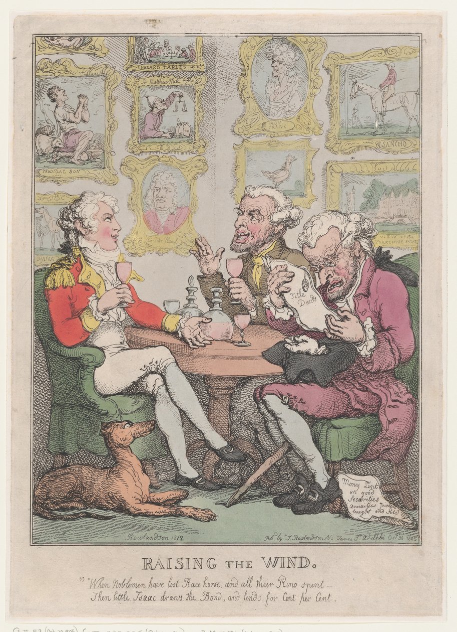 Tuulen kohottaminen, 1805-12, 1805-12. tekijältä Thomas Rowlandson