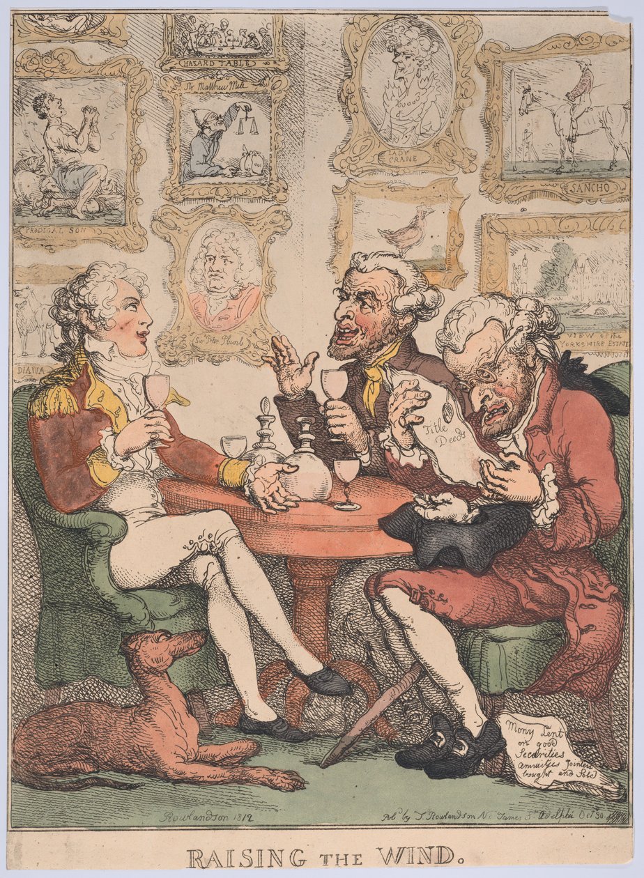 Tuulen kohottaminen, 1805-12, 1805-12. tekijältä Thomas Rowlandson