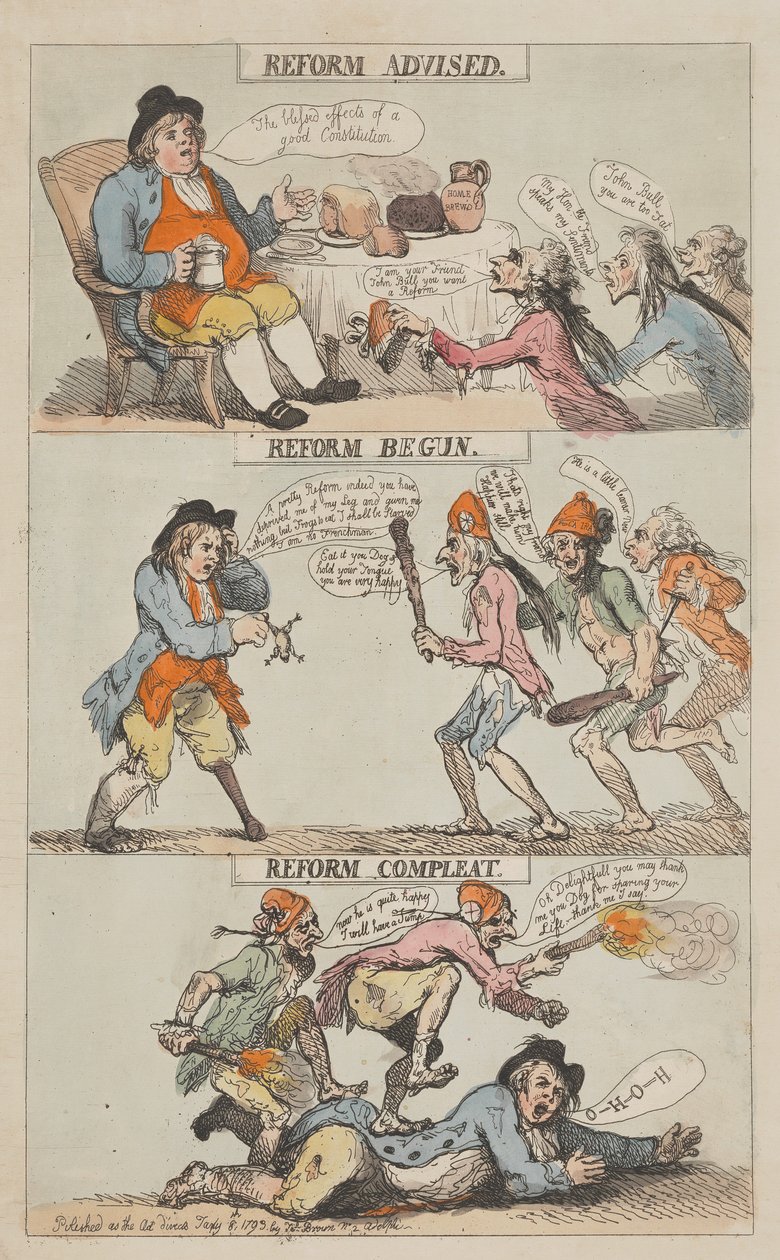 Uudistusta suositeltu – Uudistus aloitettu – Uudistus saatettu päätökseen (valmis) tekijältä Thomas Rowlandson
