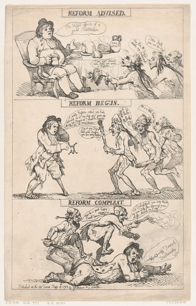 Uudistusta suositeltu, uudistus aloitettu, uudistus saatettu päätökseen tekijältä Thomas Rowlandson
