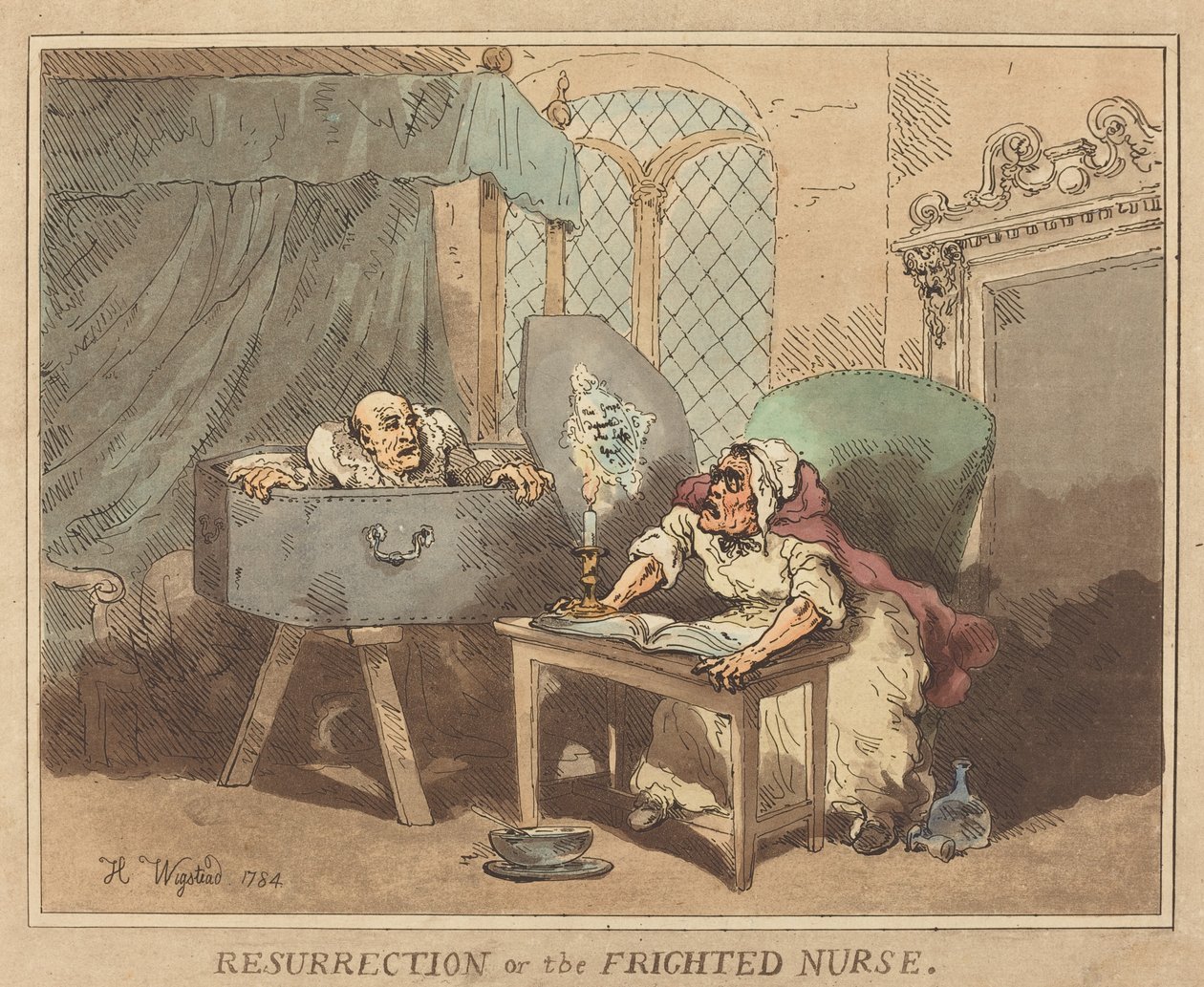 Ylösnousemus tai Pelästynyt sairaanhoitaja tekijältä Thomas Rowlandson