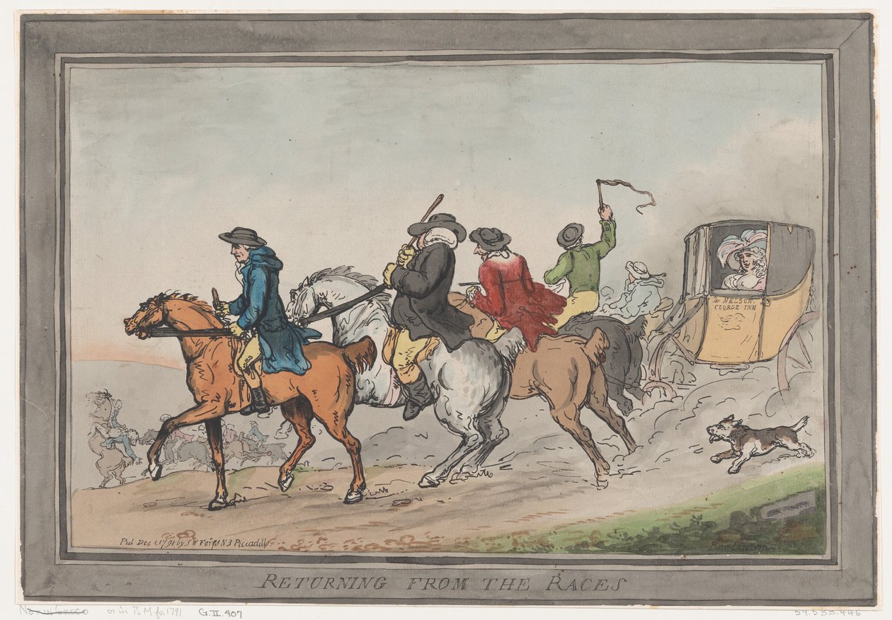 Palattuaan kilpailuista, 1. joulukuuta 1791, 1. joulukuuta 1791. tekijältä Thomas Rowlandson