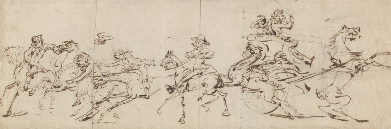 Moottoripyörä- ja autoilun onnettomuudet tekijältä Thomas Rowlandson