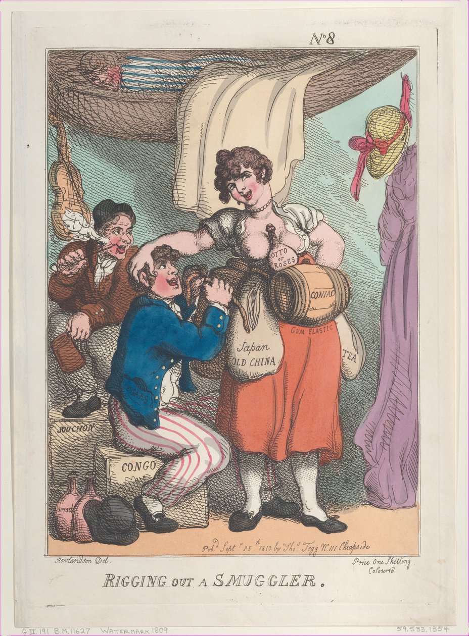 Salakuljettajan riggaaminen, 25. syyskuuta 1810, 25. syyskuuta 1810. tekijältä Thomas Rowlandson