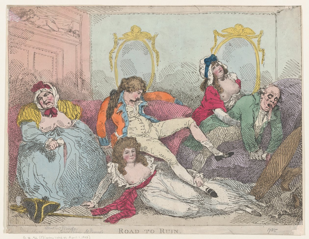 Road to Ruin, 1785, 1785. tekijältä Thomas Rowlandson