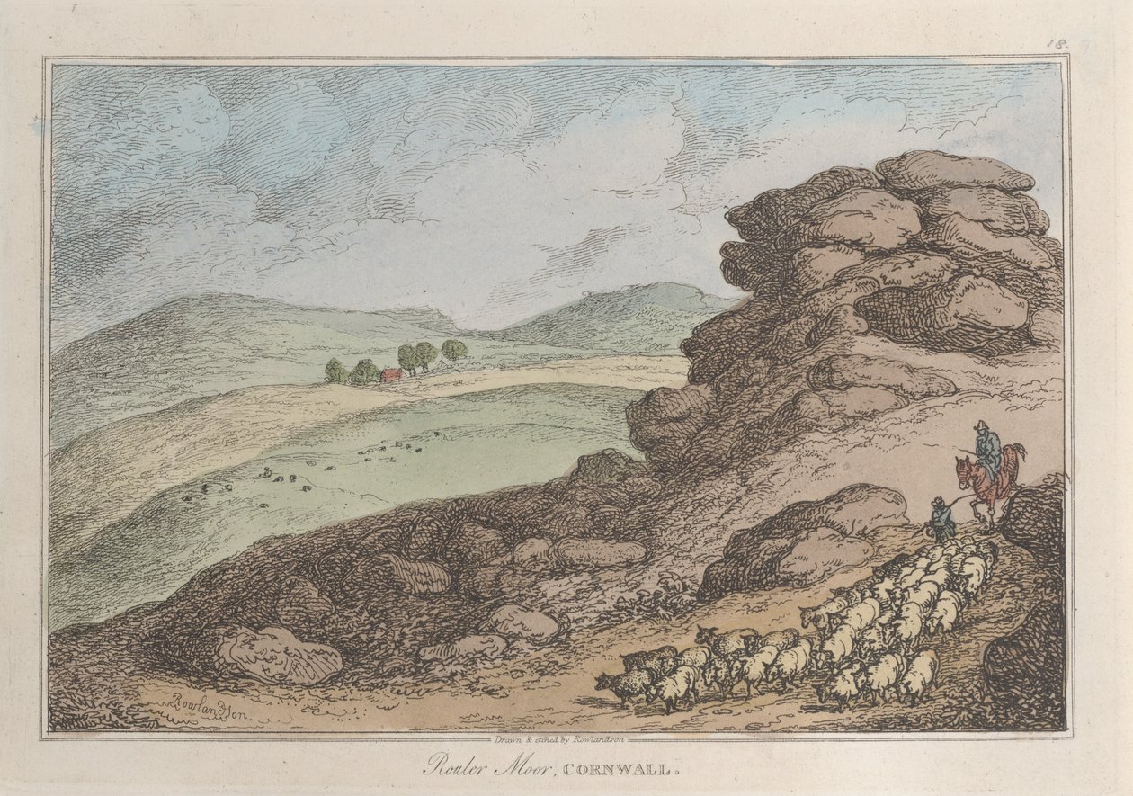 Rouler Moor, Cornwall, Sketches from Nature, 1822, 1822. tekijältä Thomas Rowlandson